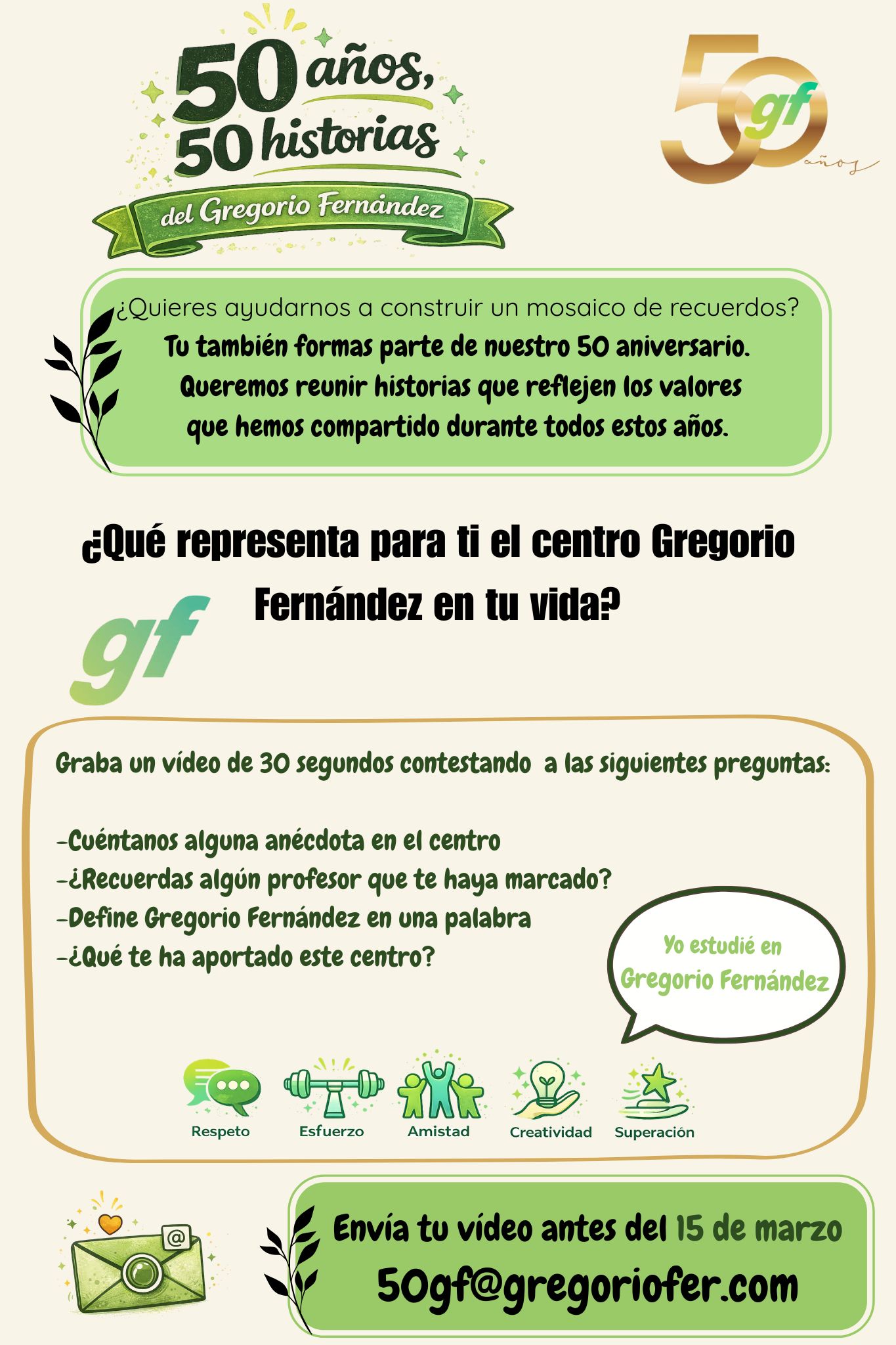 Cartel 50 Aniversario Gregorio Fernández